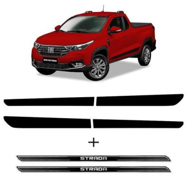 Imagem de Kit Faixa Strada 2021 Adesivo Lateral + Soleira Protetora - SPORTINOX,
