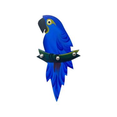 Imagem de Porta Chaves De Arara P Artesanal Mdf Pintado Guarda Chave - Atelie Center (Azul)