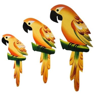 Imagem de Trio De Arara G Decoração Parede Kit Jardim Varanda Sacada - Atelie Center (Amarela)