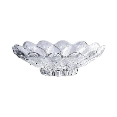 Imagem de YWJLQH Tigela de vidro para frutas, bandeja para doces, grande, utensílios de mesa multiuso, prato para servir lanches, prato de frutas para doces, nozes, 13.6x4cm