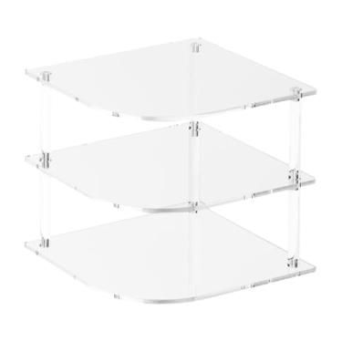 Imagem de YWJLQH Organizador de armário de canto de acrílico de 3 camadas, suporte para pratos para banheiros e cozinhas
