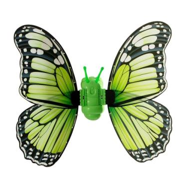 Imagem de YIJU Asas de fada elétricas, fantasias de brinquedo com luzes LED, acessórios para festival de meninas, Verde