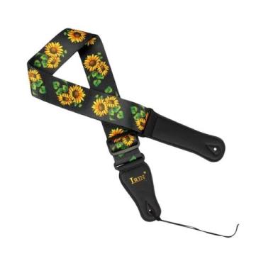 Imagem de Correia De Guitarra Ajustável Multicolorida De Algodão Puro Para Acess