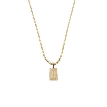 Imagem de Cordão 50Cm Masculino Feminino Pingente Letra B Banhado Ouro - Anaisa 