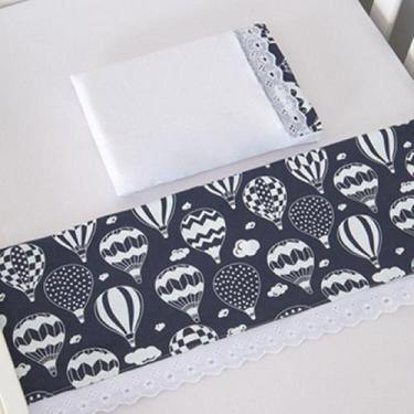 Imagem de Jogo de Lençol Americano 3 peças Balão Marinho - Carinha de Anjo Enxov