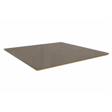 Imagem de Tampo Mesa Sala de Jantar Vidro Madeirado c/ Vidro TA65 Quadrado 135x135cm Freijó/Bronze - Kappesberg