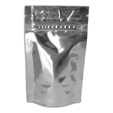 Imagem de Kit 100 sachê aluminizado stand-up com zíper 125x80mm ideal, Padrão