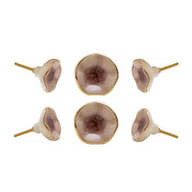 Imagem de Conjunto de 6 puxadores rosa de cerâmica Jordan puxador de cozinha armário porta armário e gaveta para banheiro | quarto | escritório | cozinha por Trinca-Ferro