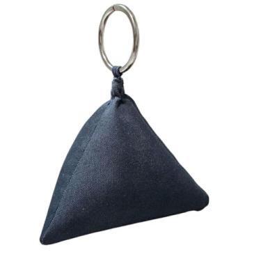 Imagem de Peso de Porta Triangular com Argola Metálica Tecido resistente à água Decorativo (Azul Marinho)