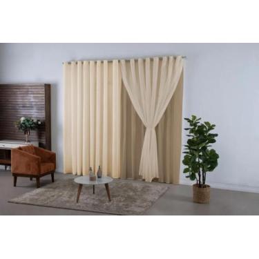 Imagem de Cortina Voil Com Forro De Microfibra Luxo Sala e Quarto 6,00m X 2,80 V