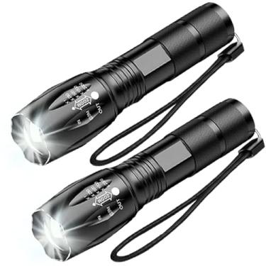 Imagem de HYVCZP 1/2/3 maçarico de LED, lanterna super brilhante, 5 modos de foco ajustável, mini tocha portátil leve à prova d'água para acampamento, casa, emergência, caminhadas, ao ar livre (pacote com 2)