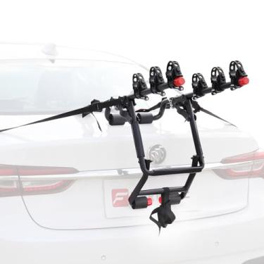 Imagem de FORWODE Suporte de porta-malas premium para 3 bicicletas, suporte de bicicleta ajustável portátil para carro, SUV, Hatchback, preto