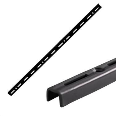 Imagem de Trilho Cremalheira 1 Metro Preto Para Suportes de Prateleira MDF, Sapateiras, Lojas, Closets