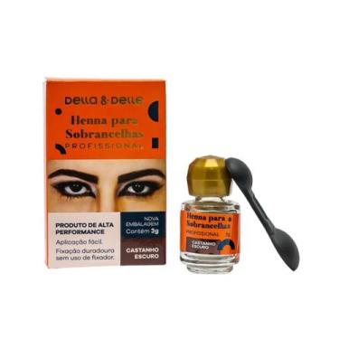 Imagem de Henna Para Sobrancelhas Della E Delle Castanho Escuro 3G