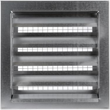 Imagem de Vent Systems Tampa de abertura de duto de aço quadrado galvanizado de 25,4 cm x 25,4 cm - Tampa de ventilação de admissão/exaustão de ar com venezianas resistentes - Grade HVAC de parede externa