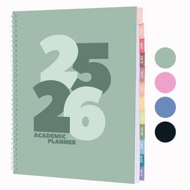 Imagem de Riley's Planner 2025-2026 Ano Acadêmico, Planejador semanal grosso de 18 meses - Agenda semanal e mensal ousada e distinta, capa resistente, páginas de notas, encadernação de fio duplo (21,5 x 28 cm