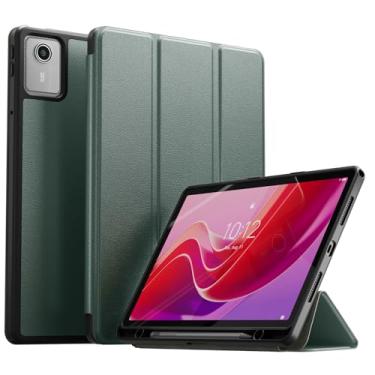 Imagem de YRH Capa para Lenovo Tab M11 com suporte para caneta, capa traseira de TPU macio para tablet Lenovo M11 TB330FU, verde escuro