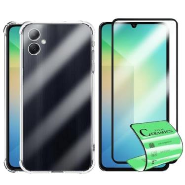 Imagem de Kit Capa Anti Impacto Transparente + Película Cerâmica 9D para Samsung Galaxy A06, Silicone, Proteção Total