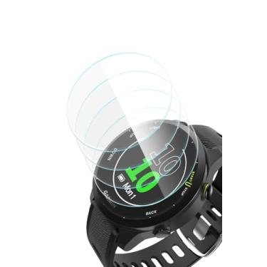 Imagem de Yaekea Pacote com 4 protetores de tela projetados para Garmin Forerunner 55 45 45S, protetor de tela de vidro temperado antiarranhões de 35 mm para Garmin Forerunner 55 45 45S, sem bolhas