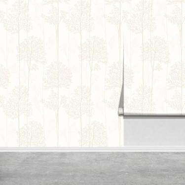 Imagem de JiffDiff Papel de Parede Autoadesivo Bege Impermeável Botânico, Removível para Banheiros e Armários, 43,9 x 1,016 cm