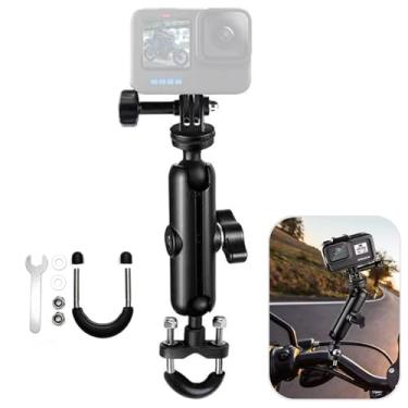 Imagem de Suporte para câmera esportiva de motocicleta 360° Suporte de guidão de cabeça esférica de 1/10.2 cm-20 compatível com GoPro Hero 11/10/9/8/7/6/5/4 Insta360 SJCAM DJI Action OSMO AKASO