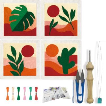 Imagem de FREEBLOSS Kit de 4 agulhas de perfuração DIY para iniciantes com ferramentas completas, já emoldurado, 24 x 24 cm