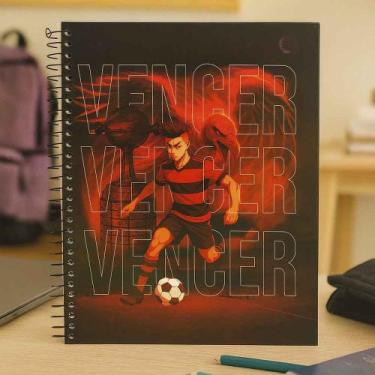 Imagem de Caderno Grande Capa Dura 1 Matéria/10 Matérias Rubro Negro - Smart, 10