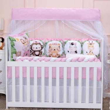 Imagem de Kit Berço Sublimado12 Peças - Conforto e Estilo para o Enxoval do Bebê (Safari Rosa)