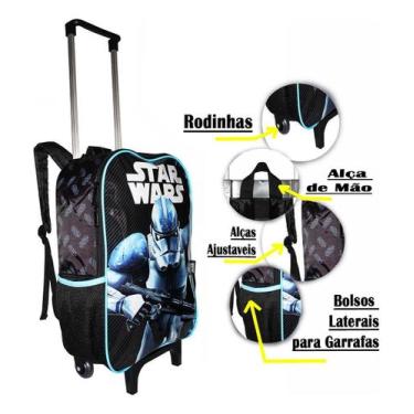 Imagem de Mochila Star Wars Rodinhas  Infantil Escolar Grande