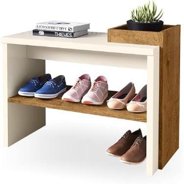 Imagem de Sapateira Madeira Mdp Multiuso Hall de Entrada Quarto Organizadora (off/freijo)