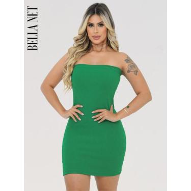 Imagem de Vestido feminino curto tubinho modelador sem alça justo modela no corp