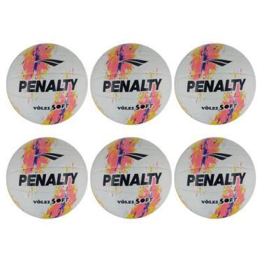 Imagem de Kit 06 Bola De Vôlei Penalty Soft X Costurada XXIII, Rosa, Amarelo