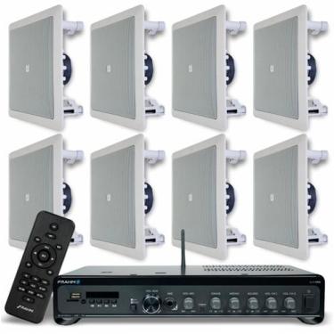 Imagem de Kit Amplificador Frahm Slim 3700 G5 2 canais 240W e 08 Arandelas 6 pol