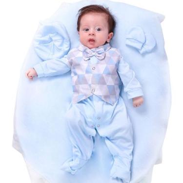 Imagem de Saída de Maternidade Menino Aconchego Pequeno Baby Azul 05 Peças P - A