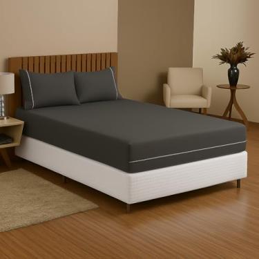 Imagem de Capa de Colchão Queen Malha com Zíper – Proteção Total 30 cm impermeável Hipoalergênica (cinza escuro)