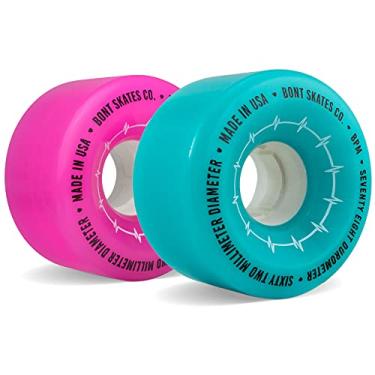Imagem de Bont Patins BPM Quad Roller Skate Outdoor Wheels - Adequado para Patinagem Recreativa Asfalto Calçada Calçada Rua - 62 x 35 mm 78A, Feito nos EUA (Rosa Choque - Conjunto de 4 Rodas)