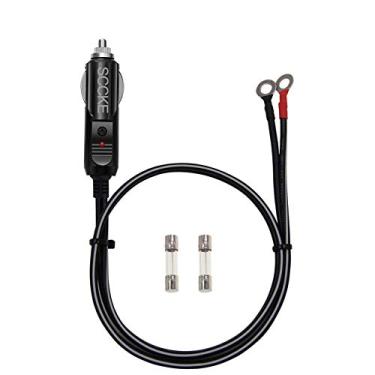 Imagem de SCCKE Adaptador de alimentação para isqueiro de cigarro 14 AWG 20 A com cabo de 0,92 m 14 AWG para inversor de carro, bomba de ar, copo elétrico e faça você mesmo