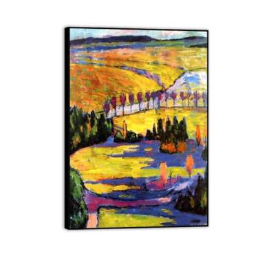 Imagem de RYLJCZ Lâminas de arte mural famosas de Adolf Erbsloh - landscape- Reproduções de pinturas em tela- quadro emoldurado póster decoração de parede giclée 60 x 84 cm (23,7 x 33,0 pol) moldura preta