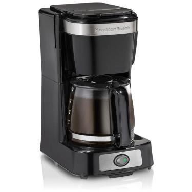 Imagem de Máquina de Café Cafeteira Hamilton Beach 12 Xícaras, Abertura Frontal, Jarra de Vidro, Função Anti-Gotejamento, Inox – 1,8 L, 900 W, Preta