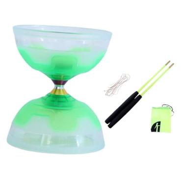 Imagem de simhoa Chinês Diabolo Conjunto Diabolo Bola Brinquedo Malabarismo Brinquedo Triplo Rolamento para Adultos Crianças, Verde