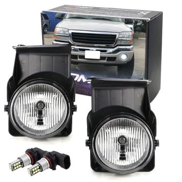 Imagem de iJDMTOY OEM-Spec Kit de luz de neblina de lente transparente com 15 SMD lâmpadas de substituição de LED branco xenon superbrilhante compatíveis com GMC Sierra 1500 2500 3500 2003-2006