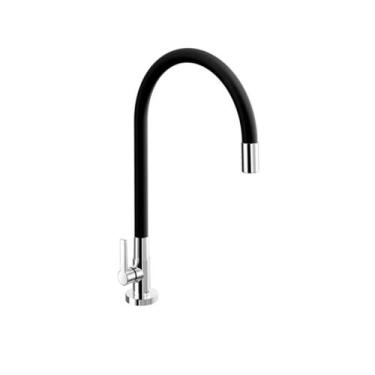 Imagem de Torneira Para Cozinha De Mesa Galiflex Black - Docol, Cromada e Preto