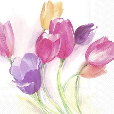 Imagem de Guardanapo para Decoupage Ihr 33x33 Temporada de Tulipa C/ 2 Unidades 