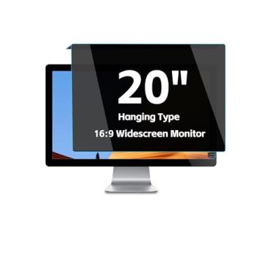 Imagem de LYLSMGS Protetor de tela de privacidade de computador de 50 cm para pendurar, filtro antirreflexo de luz azul, painel de filtro de privacidade de PC de segurança de dados removível, monitor widescreen