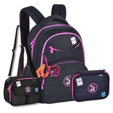 Imagem de Mochila Lancheira E Estojo Box Kit Escolar Luluca Completo
