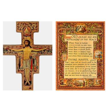 Imagem de Desiderata Gallery - Crucifixo San Damiano importado de Assis, Itália (14,6 cm) com cartão de oração 5x7