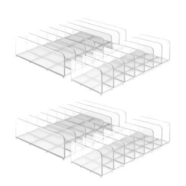 Imagem de Diakey Pacote com 4 organizadores de maquiagem para paleta de sombras, porta-cosméticos de acrílico com 7 seções para penteadeira, gaveta, banheiro, organizador de correspondência, porta-cartões de