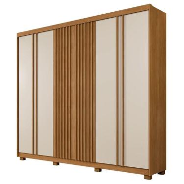 Imagem de Guarda Roupa San Remo 6 Portas 6 Gavetas 9 Prateleiras Cinamomo Off
