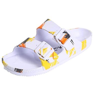 Imagem de VICT POPU Sandálias femininas ajustáveis com fivela dupla, à prova d'água, EVA, Grafite, 38