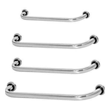 Imagem de Kit 4 Barras De Apoio Para Banheiro 1-40cm, 2-50cm E 1-60cm - MetalCro